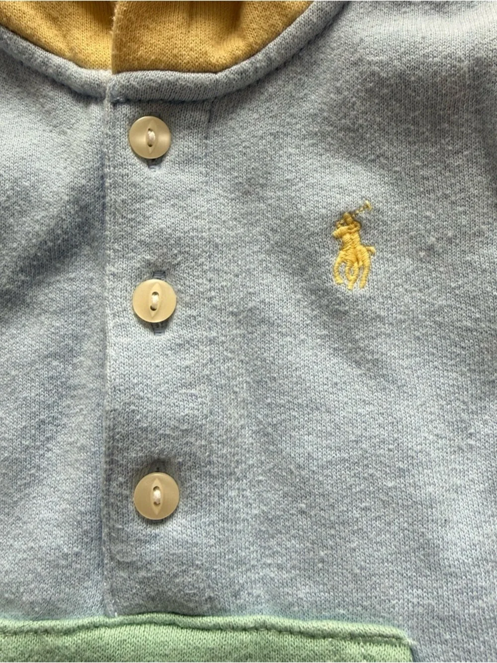 Ralph Lauren‎ Baby Boys Color Blocked Fleece Hooded Shortall Size 6 Months
